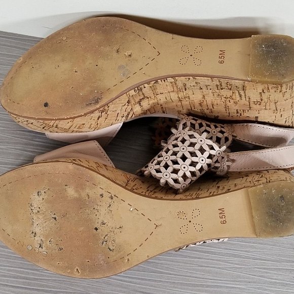 Caslon 'Hanna' Platform Wedge Sandal, Natural Leather, Womens Size 6.5 M - Picture 11 of 12